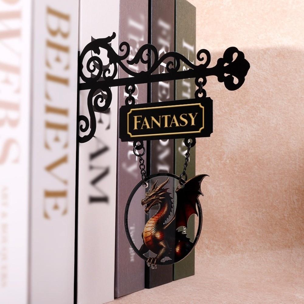 Gothic Style Dinosaur Metal Book Divider Gothic Bookshelf Decor Separate The Book Stand