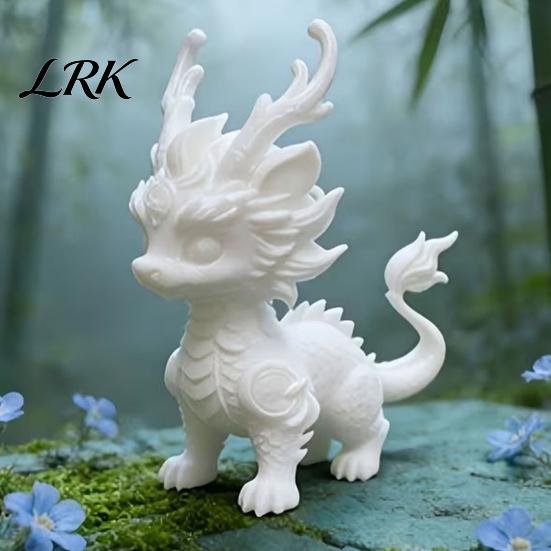 Благоприятный Орнамент Килин 3D Печатная Статуэтка, Традиционная Китайская Мифическая Фигурка Зверя, Высокоточная Резьба по Чешуе Дракона Богатство И Благословения