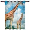 Fun Giraffe Animal Africa Watercolor Window Curtains Curtains for Living Room Decorative Items Living Room