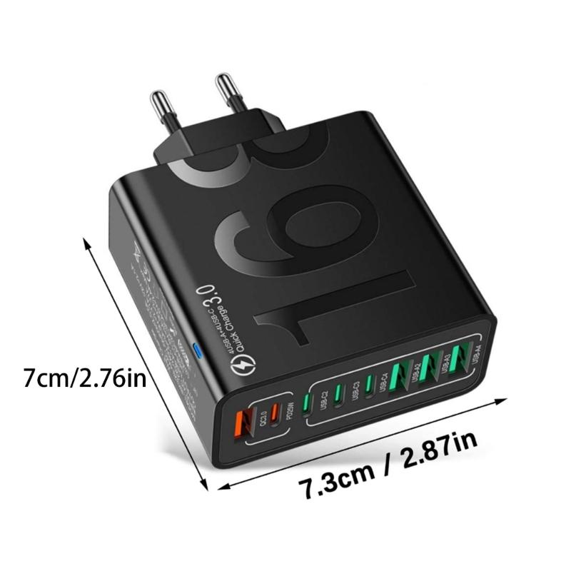 150 Вт Многопортовый USB-адаптер для зарядки Быстрая зарядка Настенный адаптер Type C USB Дорожный адаптер для зарядки для мобильного телефона