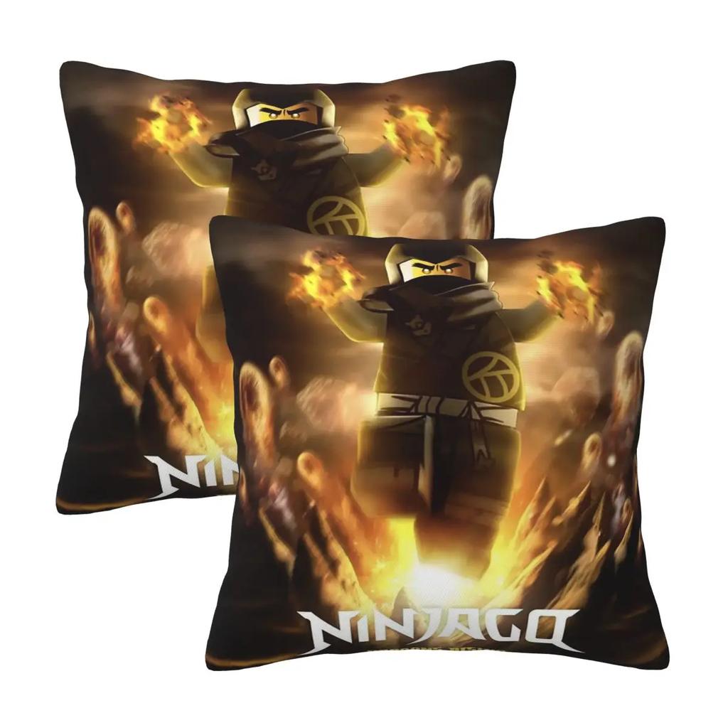 Ninjagos Ninja Warrior 2 Pcs Square Pillowcase Pillow Cover Cushion Zip Decorative Comfort Throw Pillow For Home Bedroom