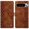 For Google Pixel 9 Pro XL Leather Case Imprinted Checkered Pattern Wallet Stand Flip Phone Cover