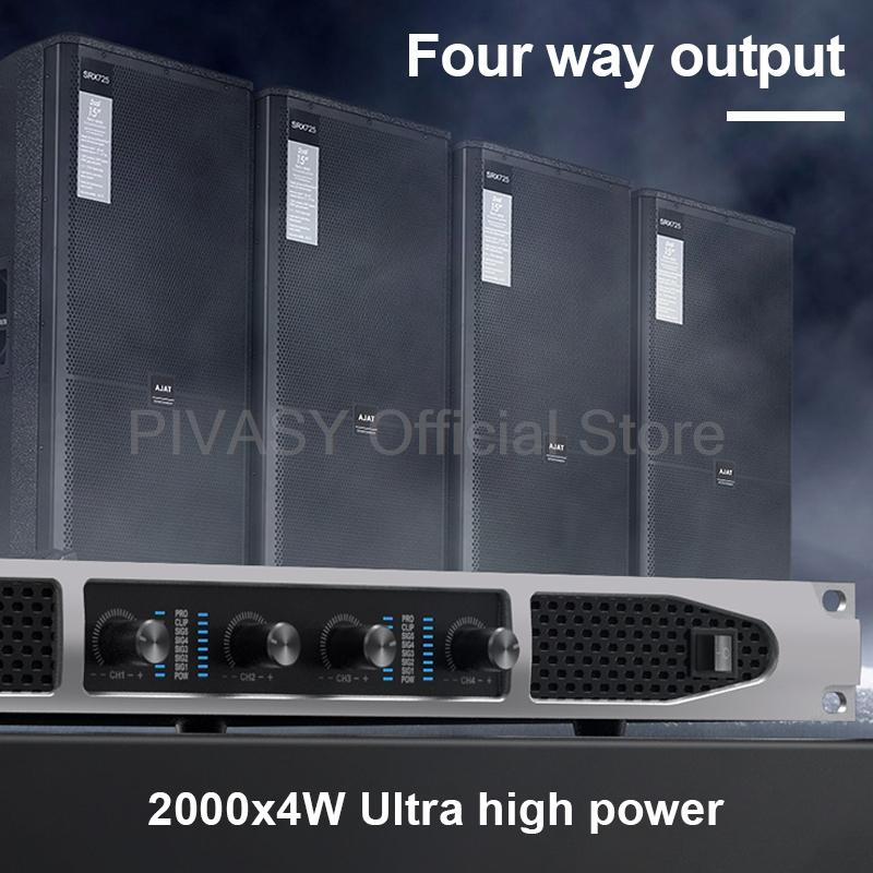 750-2000 Вт*2 Мощный профессиональный усилитель звука 2/4-канальный Hi-Fi цифровой сабвуферный усилитель для сцены, домашнего кинотеатра, усилитель звука