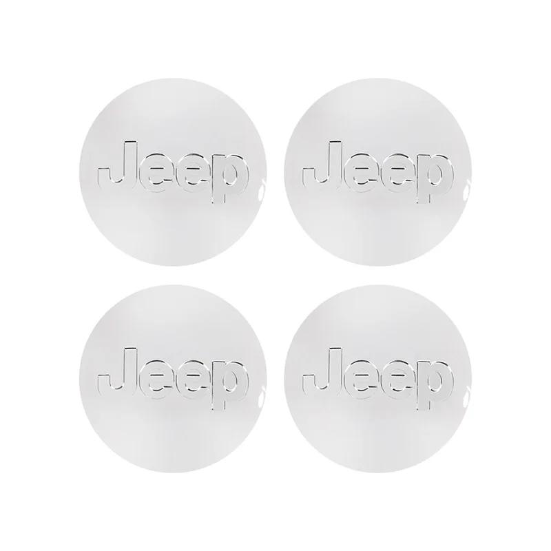 For Jeep 4Pcs Car Wheel Hub Cover Rim Center Cap Auto Accessories For Jeep Grand Cherokee Wrangler JK Gladiator Compass Reneg