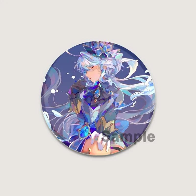 32/44/58mm Anime Genshin Impact Pins Cute Cartoon Furina Badge Handmade Tinplate Brooches Breastpin for Backpack Clothes Gift Accessorys