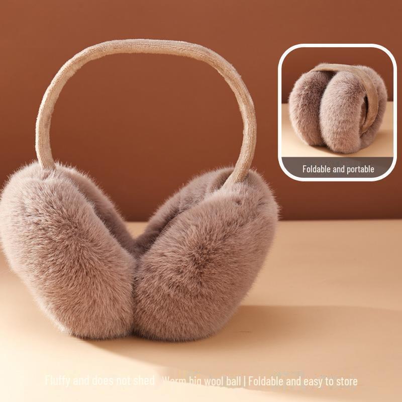 Женские зимние белые плюшевые ветрозащитные наушники — теплые, морозостойкие, с бархатной подкладкой, незамерзающие.