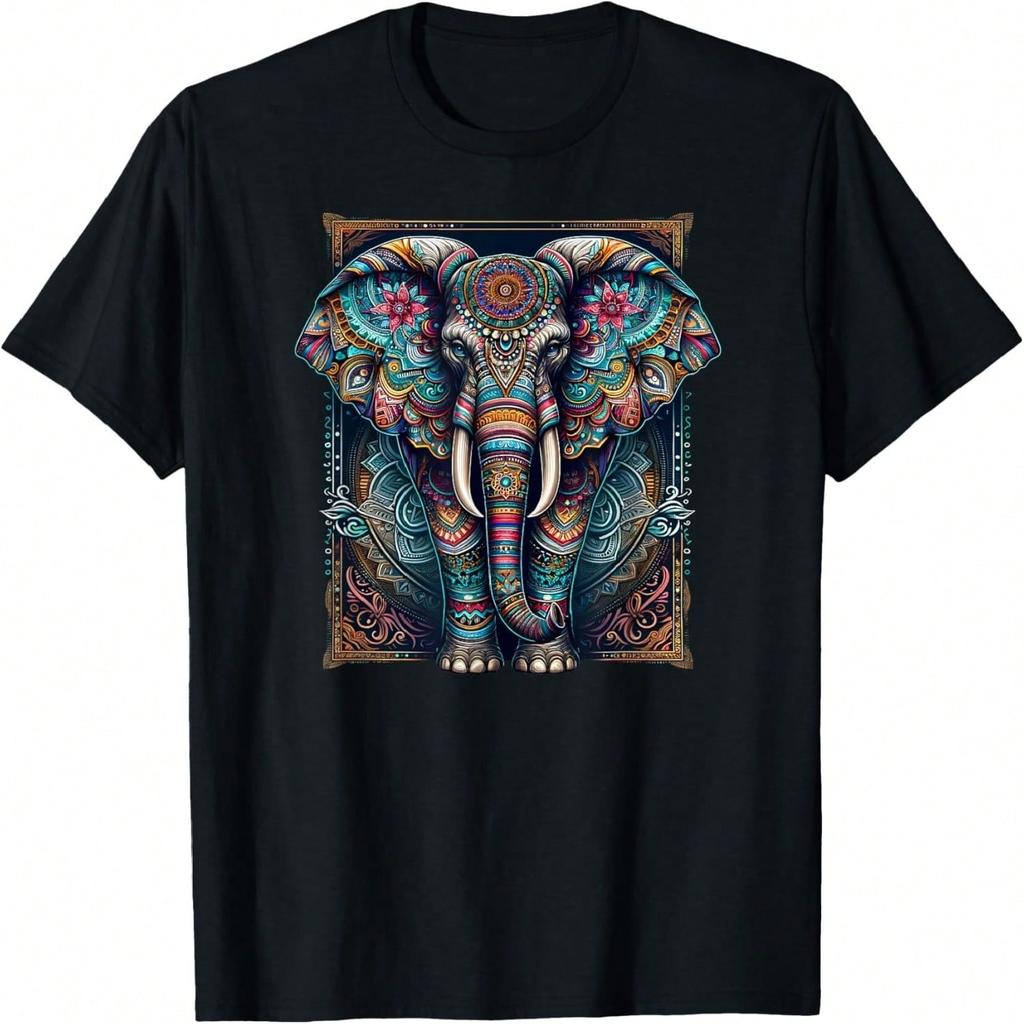 Mandala Elephant Wisdom Elephant Zen Yoga Mindfulness T-Shirt