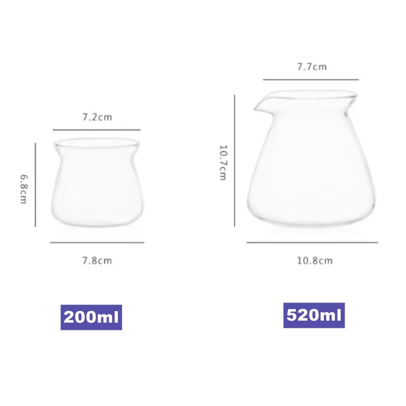 New 520ml 200ml 275ml Heat-resistant Glass Coffee Sharing Pot Coffee Server Hand Made Coffee Maker Teapot Coffee Utensils