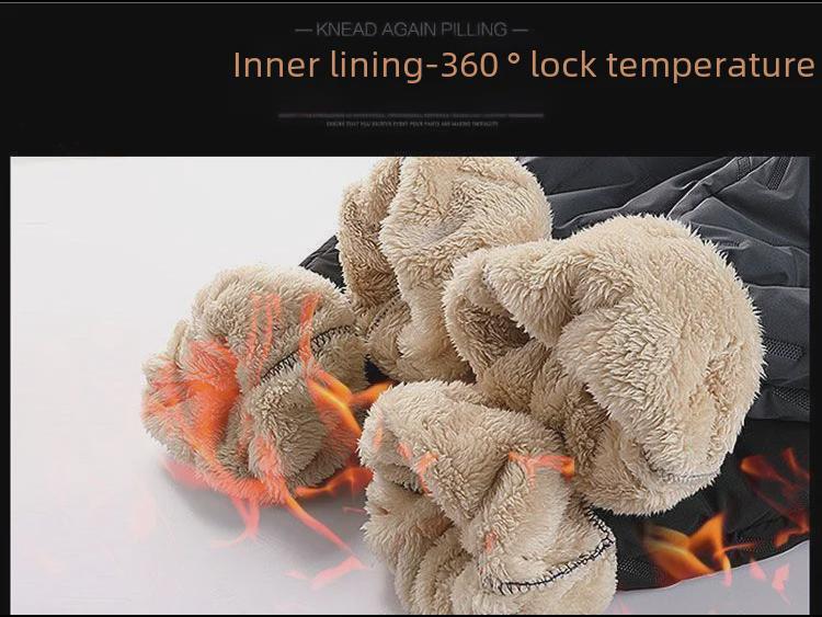 Men's Plus Velvet Thicken Cotton Trousers: Winter Warm, Casual Fit, Elastic Ankle, Suitable for Middle-Aged and Elderly.