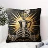Sacred Coffee Square Cushion Golden Sunburst Angel Hands Holding Coffee Cup Print Throw Pillow With Pillow Inserts Home Decor