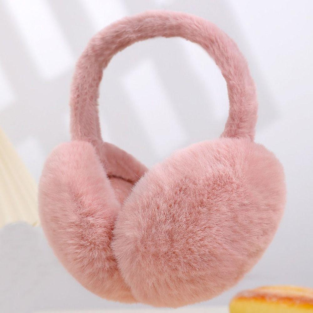 Solid Color Plush Ear Warmer Folding Ear Cover New Earflap Outdoor