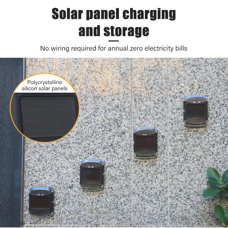 Новый солнечный 4LED теневой настенный светильник для уличного сада, украшения двора, бытовой ночник, водонепроницаемый верхний и нижний светящийся декоративный настенный светильник