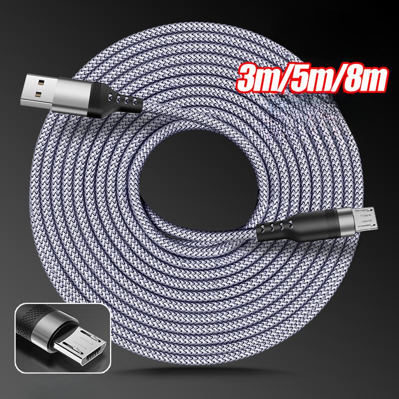 Плетеный USB Type-C кабель с супербыстрой зарядкой 5A для Android, Samsung и OnePlus - Доступен в длинах от 1 м до 8 м