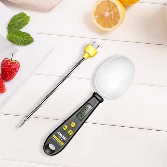 1 комплект 2-в-1 многофункциональные весы-ложки с ЖК-дисплеем, точный зонд из нержавеющей стали, измерительные весы для твердых жидких ингредиентов, термометр для кухни