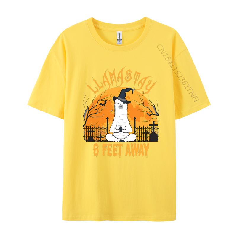 Llamastay 6 Feet Away Halloween Llama Tshirts Cute T Shirt Hiphop TShirts For Unisex Streetwear Cotton