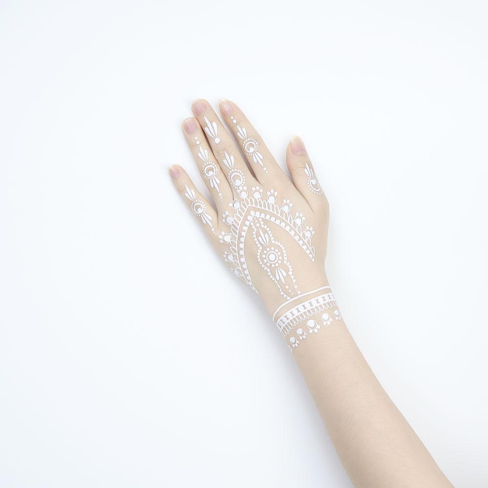 1 лист белой хны для татуировки, светящаяся синяя временная татуировка для руки