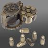 CZYY Set of 7 Metal Polyhedral Bullet Dice with Rotating Revolver Cylinder Container Cyberpunk Style Dice for Warhammer and Crime Themed Tabletop