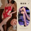 Hollow and thin sexy underwear sexy onesie temptation strap perspective lace free purple
