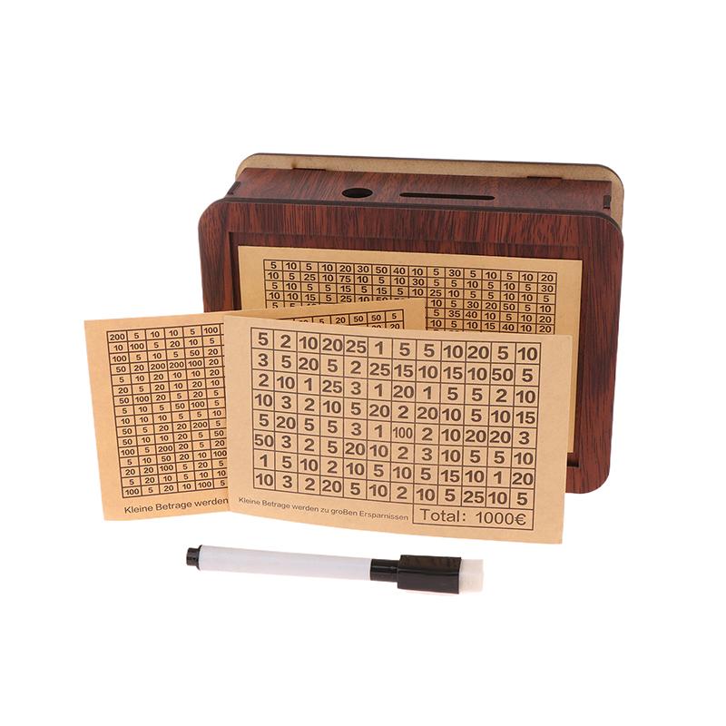 1 Набор Деревянная Копилка Контейнер для Денег Коробка для Денег для Накопления Наличных Кейс для Сокровищ Монет 1000/5000/10000 Евро