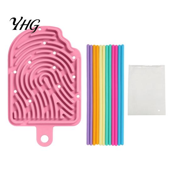 Educational Sensory Board Silicone Activity Board, Christmas Tree Rainbow Ice Stick French Fries Stress Relief Tools with Strings, Silent Fidget