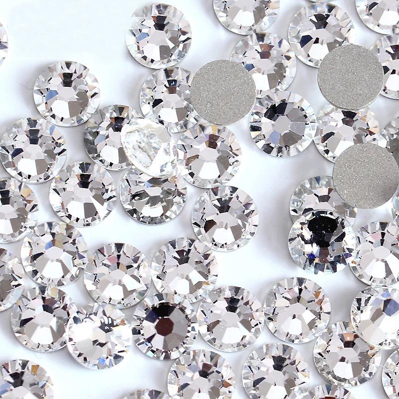 Украшения для ногтей 6 сеток стеклянные кристаллы стразы белого цвета смешанные супер вспышка плоское дно бриллиант цветной дизайн ногтей бриллиант