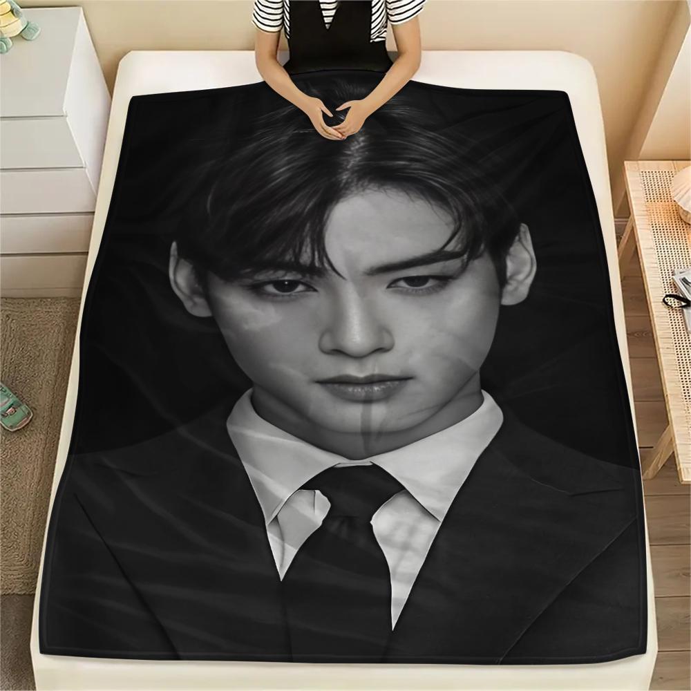 1 шт. Фланелевое одеяло с принтом Ча Ыну, Высокое качество, Для всех сезонов, Декор для дома, Тепло и уют, Идеально для рождественских подарков