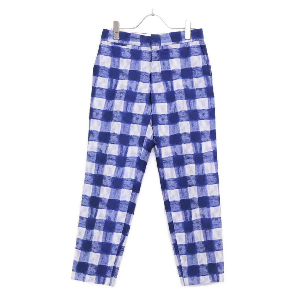 DRAWER 6514-236-1301 Blue Kasuri Check Jacquard Pants Bottoms 34 blueUsed