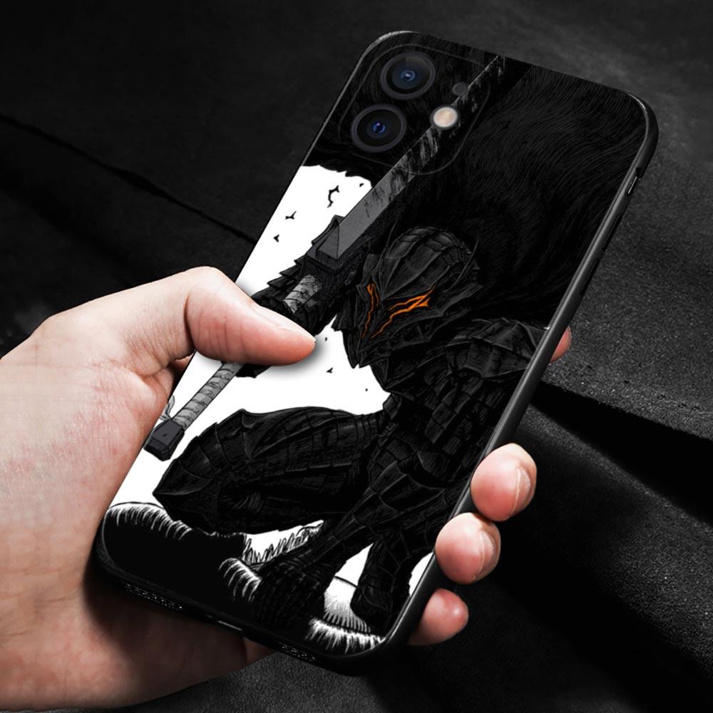 Чехол для телефона для Iphone 14 13 12 11 Pro Max Xs Max Xr X 7 8 Plus 12 Mini 6s, силиконовый чехол Black Shell Berserk Guts Anime