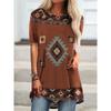 Western Ethnic Style T-shirt 3D Print Geometry Streetwear Women Retro Tunic T Shirts Y2K Tops Tees Woman Girl Oversized Clothing