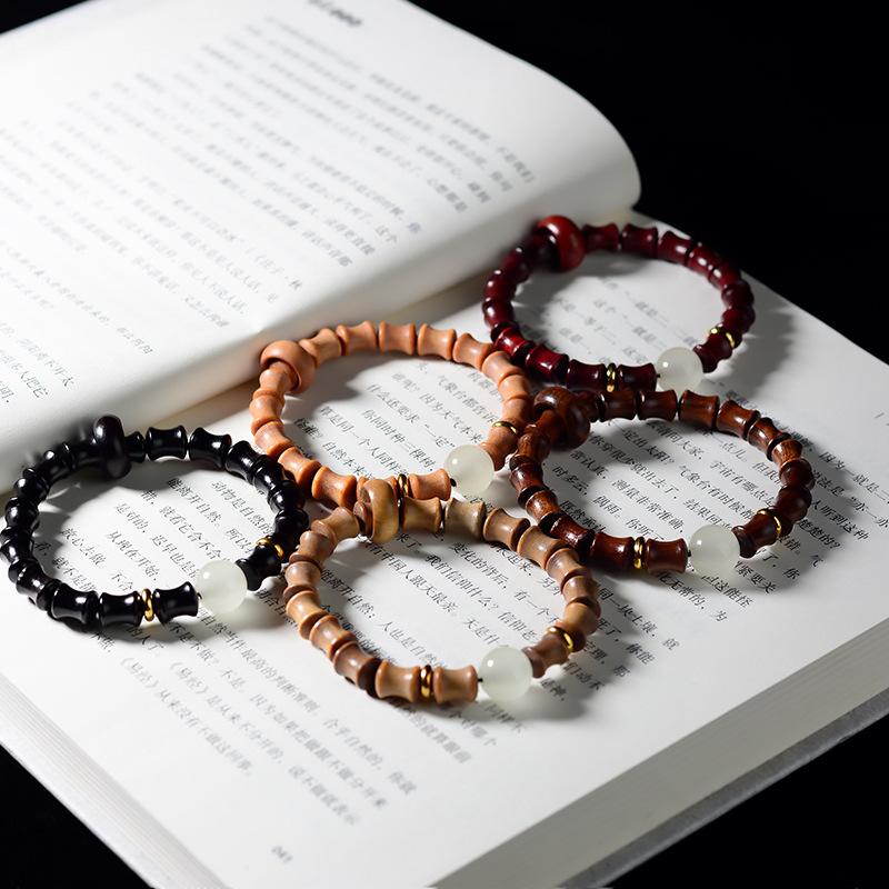 Зеленый сандал, бамбук, светящееся беговое кольцо «Вечная ночь», женский браслет, красный сандал, кровавый сандал, маленький браслет из сандалового дерева для Барби