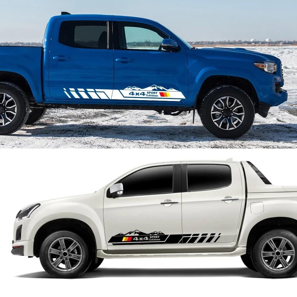 2 шт. Наклейки Sport 4x4 для пикапа, Декор в стиле Off Road для пикапа, Виниловые наклейки, Аксессуары для тюнинга кузова автомобиля