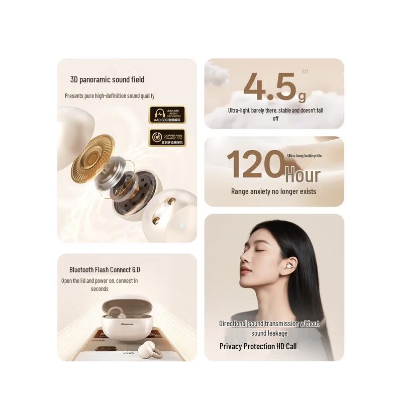 Newmine LY63 Pro Ear-Clip Bluetooth Earbuds