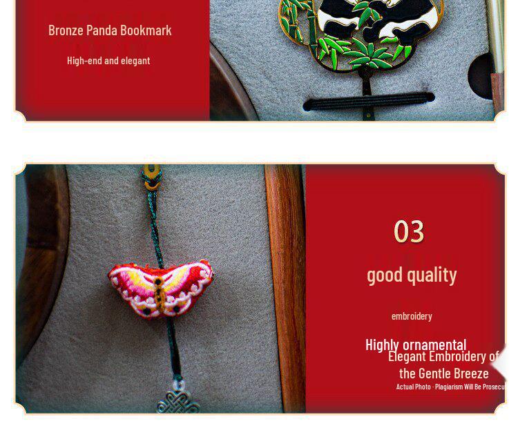 Китайский сувенир: Фигурка панды вышивка Сучжоу Подарок