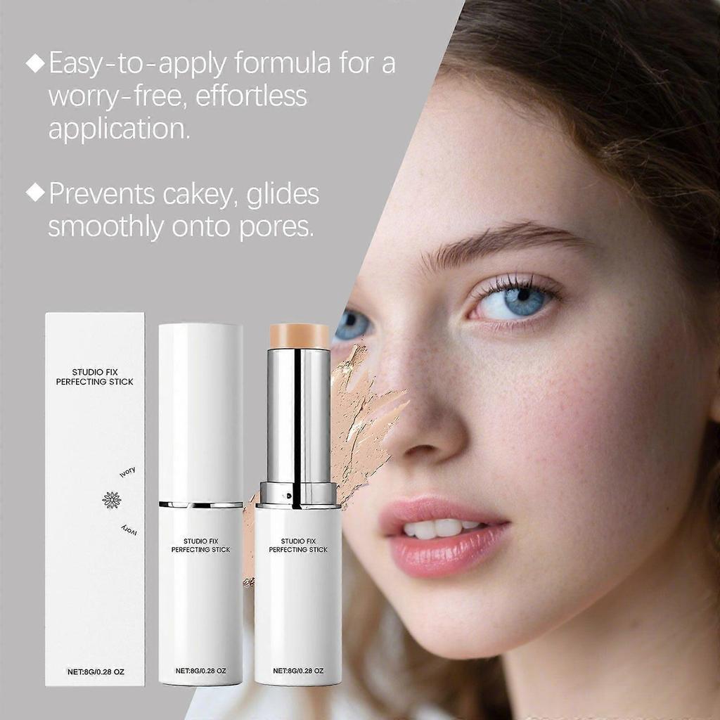 Ivory White Brightening Concealer Foundation Stick - Daily Moisturizing, Sheer, Lightweight, Natural Makeup Finish, Brightens Skin