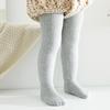 Детские плотные колготки для малышей, детские чулки для девочек, хлопковые теплые колготки, однотонные плотные черные, белые, серые, розовые, осень-зима