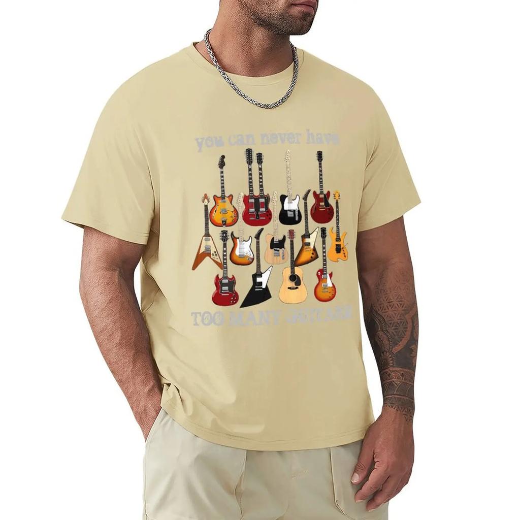 2024 модные футболки смешные электрогитара музыкальный стиль короткий рукав повседневные мужские модные футболки с круглым вырезом 100% хлопок футболка топ