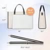 Missnine 15.6 inch laptop bag Large Elegant handbag black and beige