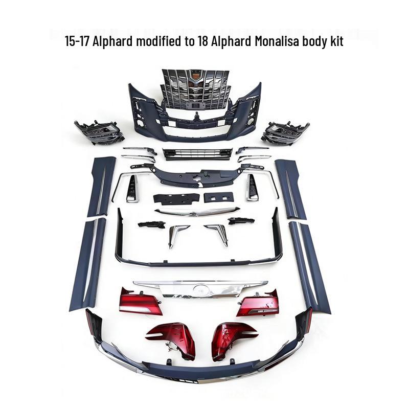 Alphard 15-17 to 18 Mona Lisa Body Kit: Upgrade Headlights, Taillights, Bumpers