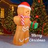 7.87FT Inflatable Toy Gingerbread Man Candy Cane Gift with LED Lit Xmas Yard Lawn Party Decoration Christmas Home Supplies Gift