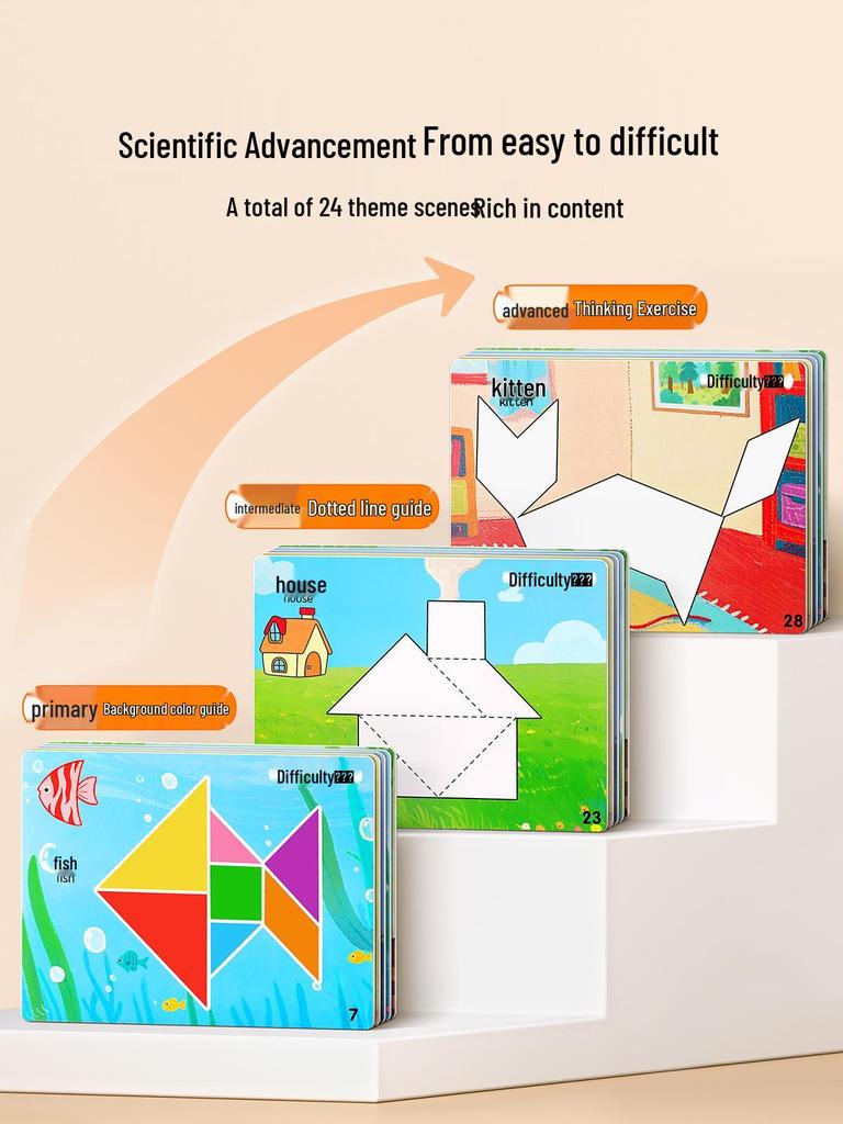 Магнитная головоломка Танграм для детей 3-6 лет - Развивающая игрушка для детей первого класса и детского сада