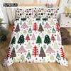 Рождественский пододеяльник с красным узором из бантов, чехлы для одеяла, наволочки, комплект постельного белья цвета буйвола, рождественский подарок, украшения для детей, женщин, мужчин