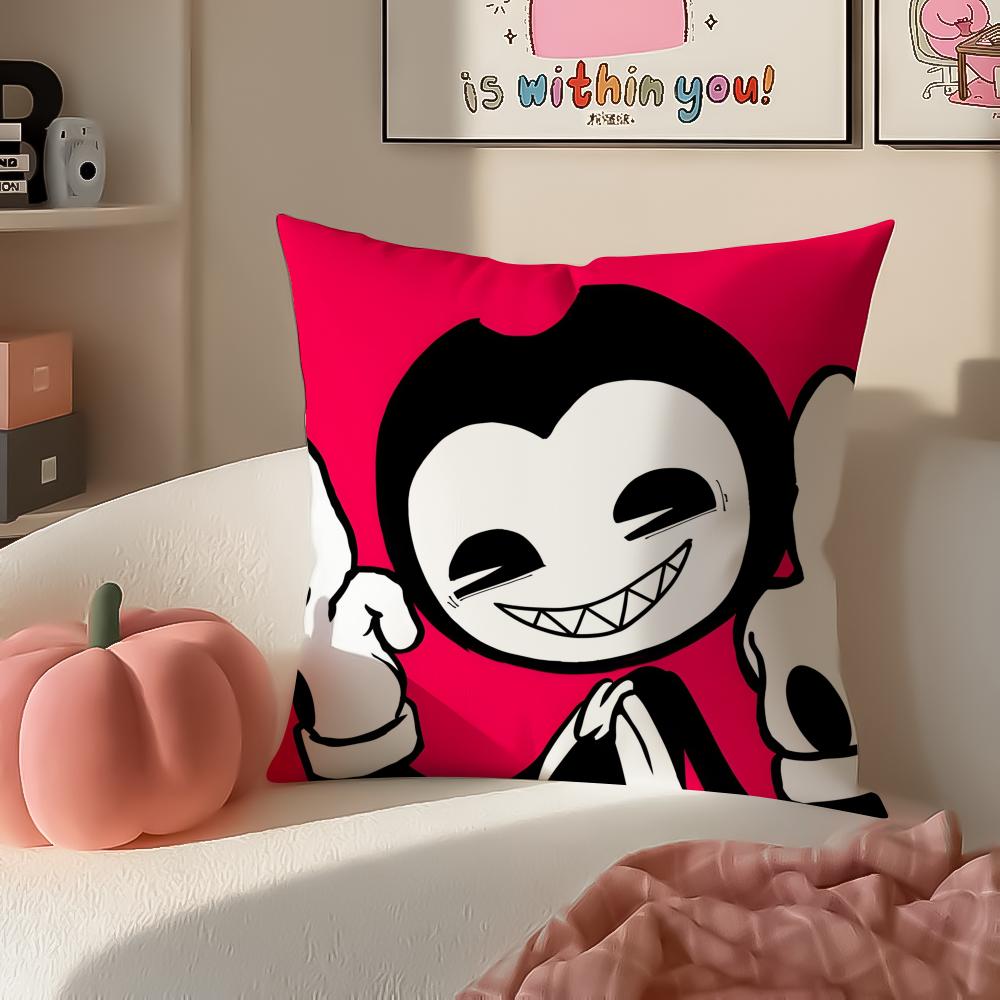American Game BBendy and the Ink Machine Cushion Cover Pillowcase Short Plush Invisible zipper Room Sofa Cushion Cover