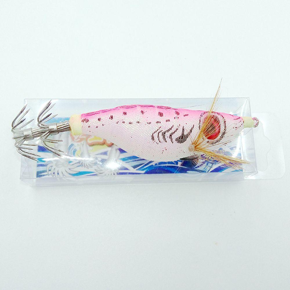 Светящаяся приманка для кальмара Деревянная креветка Приманка для осьминога Прочный джиг для кальмара для ловли на приманку