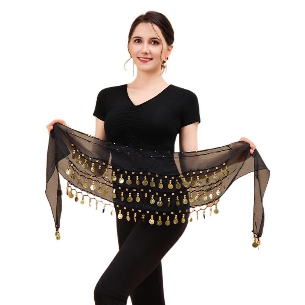 Adjustable Bellydance Waist Chain Gold Color Coins Dancing Waist Belt  Stage Performance