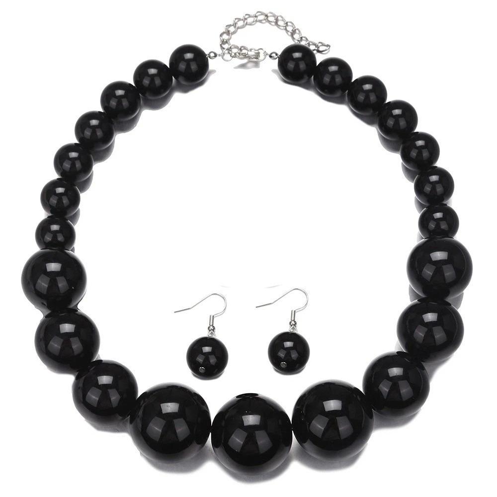 3 pcs/set Exaggerated Jewelry Set Gradient Size Drop Earrings Necklace Earrings Set Women