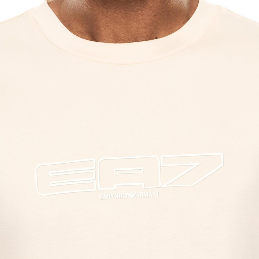Emporio Armani Ss26 Круглый вырез Хлопок Вышитый логотип Короткий рукав Футболка Мужские топы 7M001498-AF10441-U1088