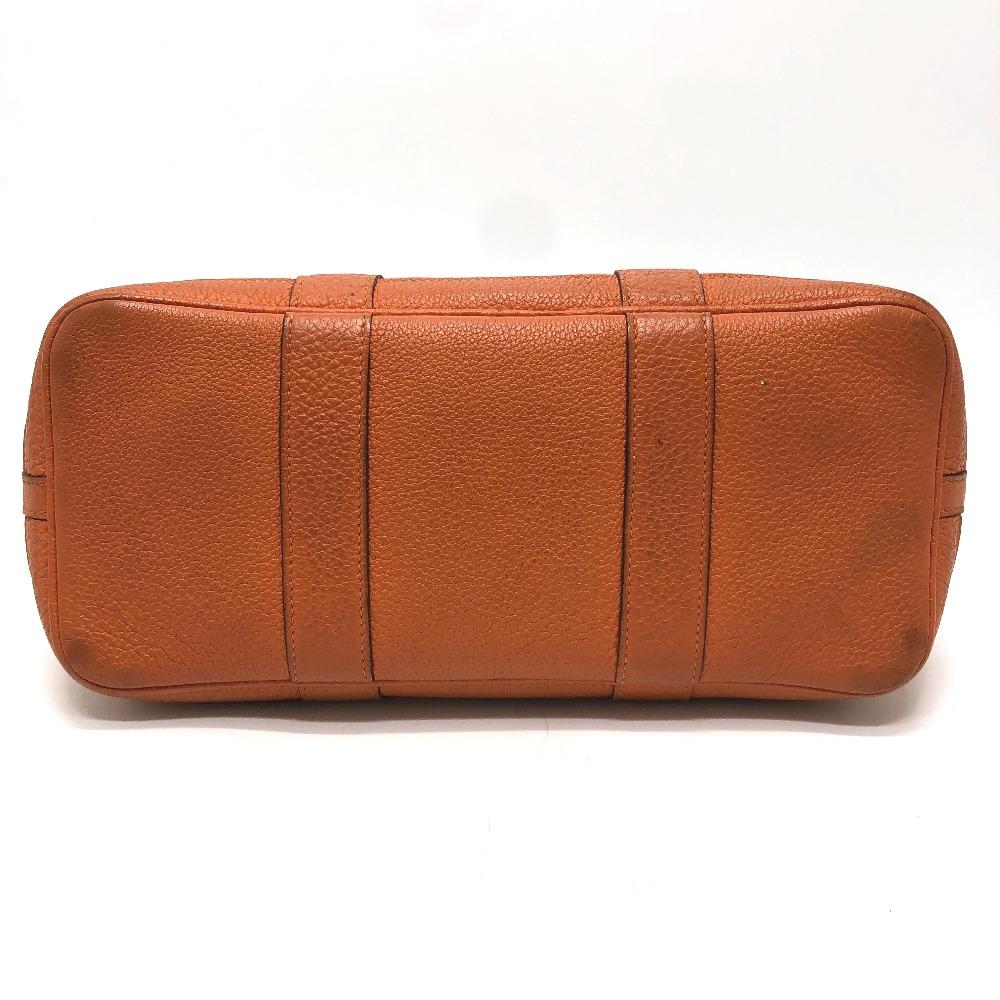 HERMES Garden Party TPM Tote Bag Hand Bag Leather/Canvas Orange
