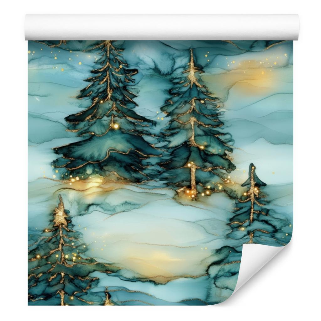 Wallpaper Ink turquoise, sea, green and mint 50x1000