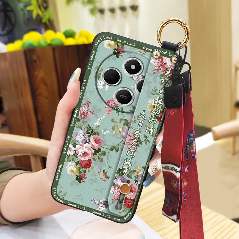 Waterproof Elderly lady Phone Case For Redmi A4 5G For Mom Wrist Strap Silicone Protective Soft case Phone Holder Ring