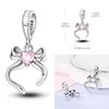 Charms Beads 925 Silver Pink Perfume Bottle Letter Luminous Firefly Tarot Card Beads Fit DIY Bracelets Jewelry
